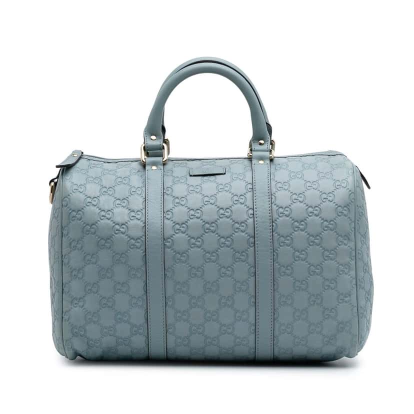 Gucci Guccissima Joy Boston Bag Blue Leather Good condition - Front View