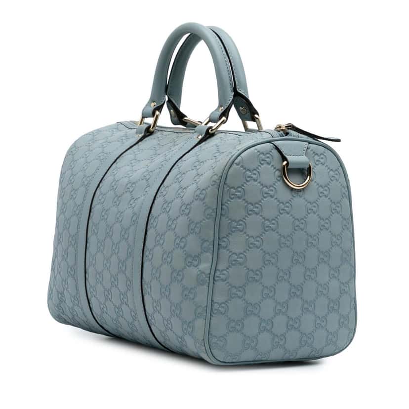 Gucci Guccissima Joy Boston Bag Blue Leather Good condition - Back View