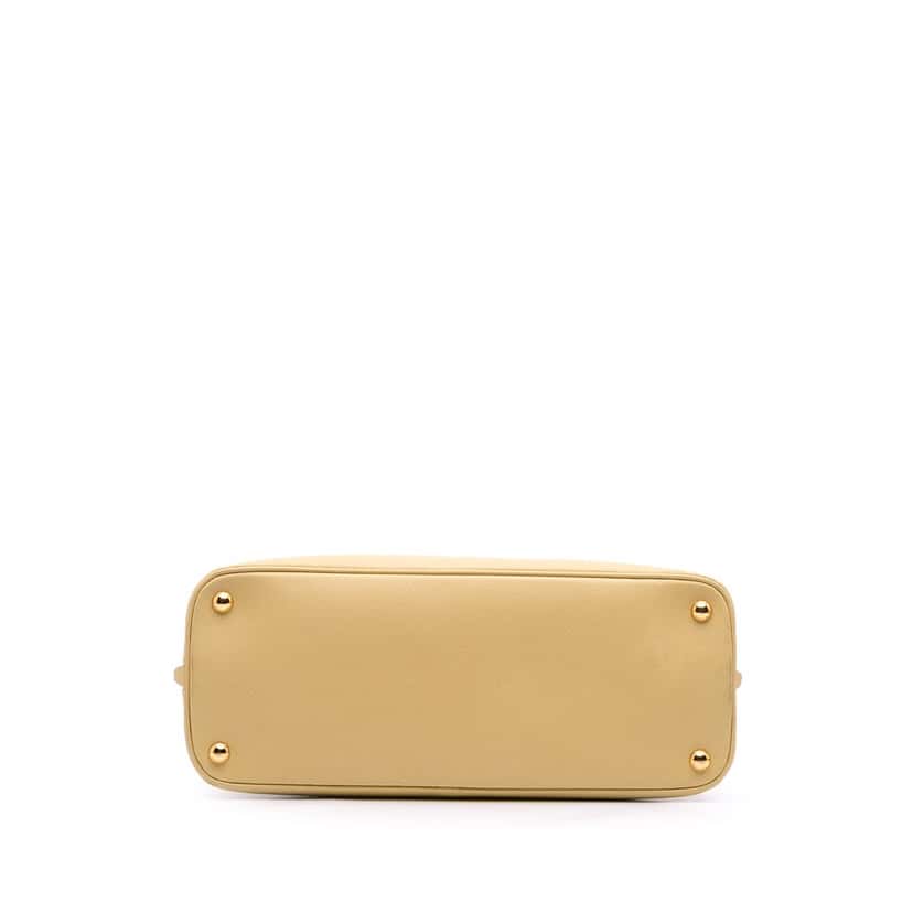Prada Medium Saffiano Lux Promenade Satchel Yellow Leather Good condition - Inside View