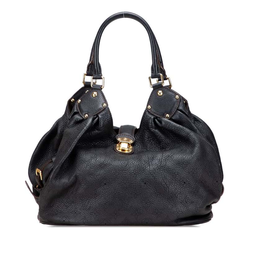 Louis Vuitton Monogram Mahina L Black Leather Good condition - Front View