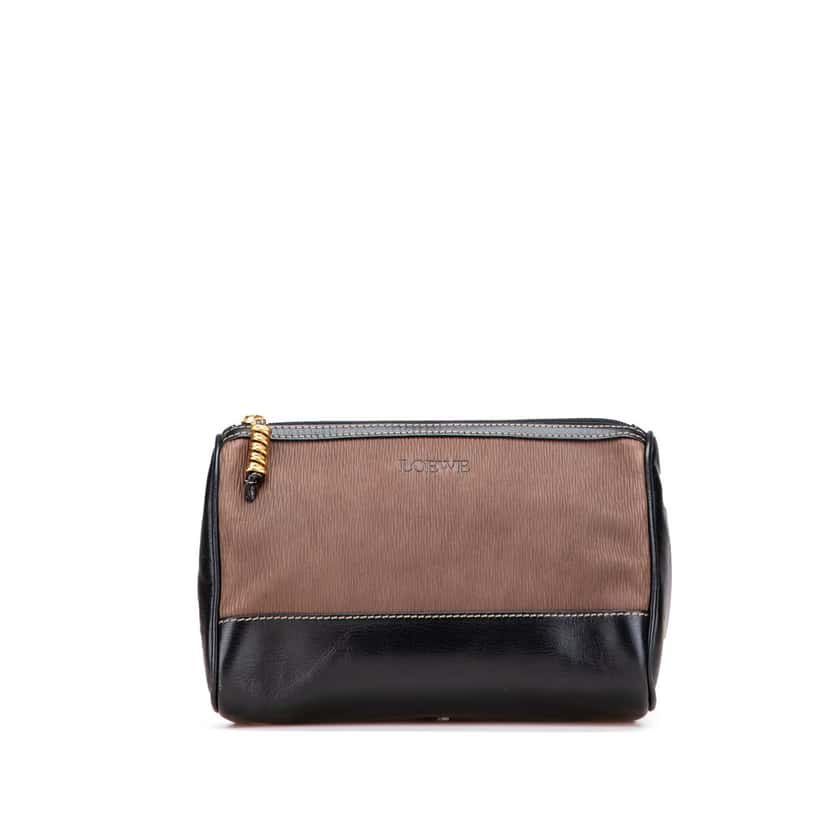 Loewe Leather Velazquez Pouch Brown Leather Very good condition - Front View