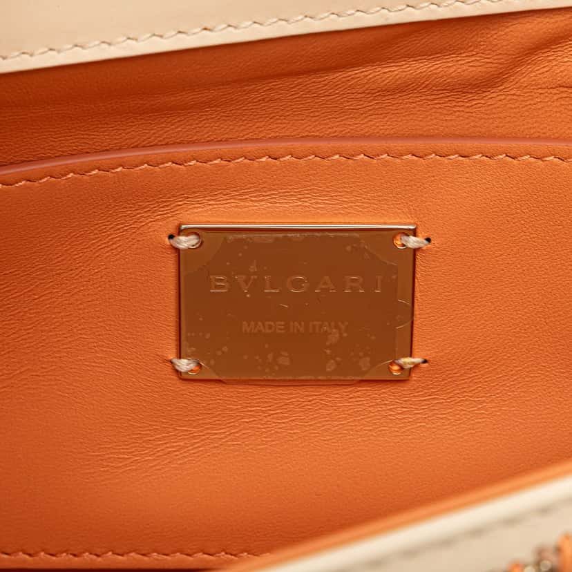 Bvlgari Leather Serpenti Forever Whipstitched Satchel Brown Leather Good condition - Box View