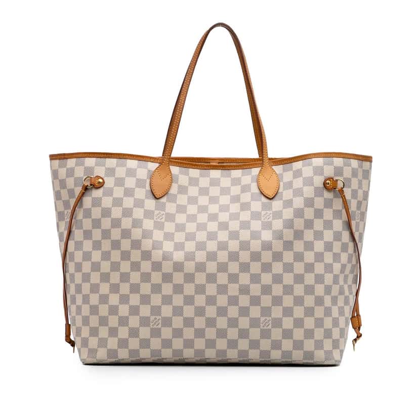 Louis Vuitton Damier Azur Neverfull GM White Canvas Good condition - Front View