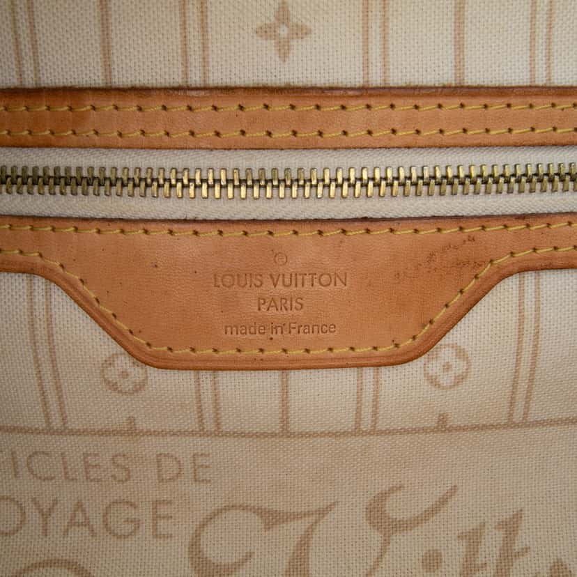 Louis Vuitton Damier Azur Neverfull GM White Canvas Good condition - Box View