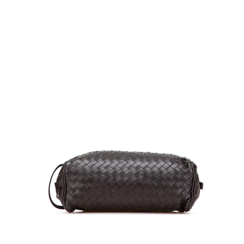 Bottega Veneta Nappa Intrecciato Pouch Brown Leather Good condition - Inside View