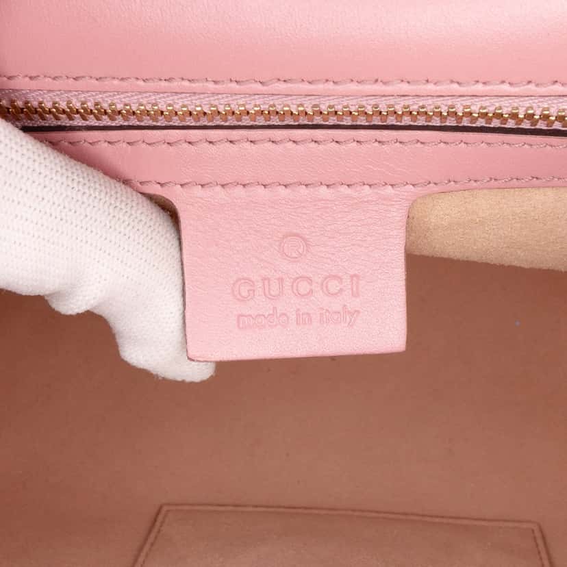 Gucci Medium Guccissima Padlock Shoulder Bag Pink Leather Good condition - Box View