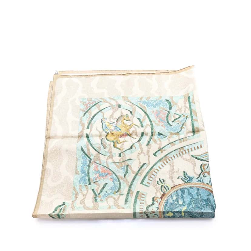 Hermès Alfred De Dreux Peintre du Cheval Silk Scarf Brown Silk Good condition - Back View