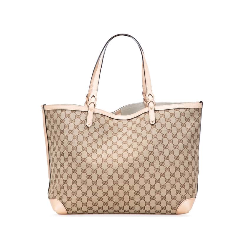 Gucci Large GG Canvas Craft Tote Brown Canvas Good condition - Front View
