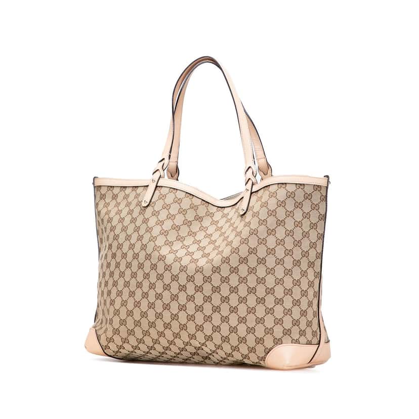 Gucci Large GG Canvas Craft Tote Brown Canvas Good condition - Back View
