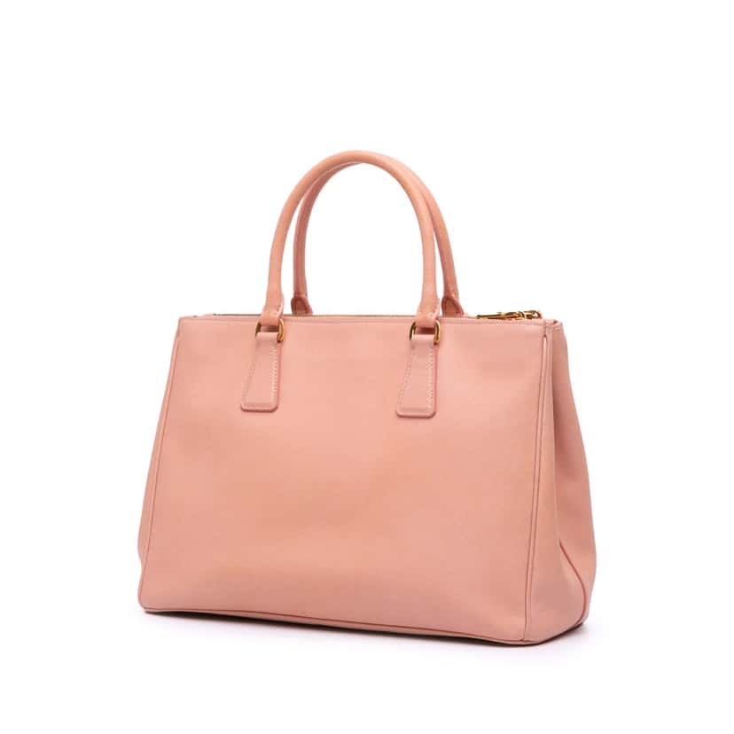 Prada Medium Saffiano Lux Galleria Double Zip Tote Pink Leather Good condition - Back View