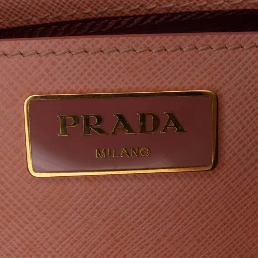 Prada Medium Saffiano Lux Galleria Double Zip Tote Pink Leather Good condition - Box View