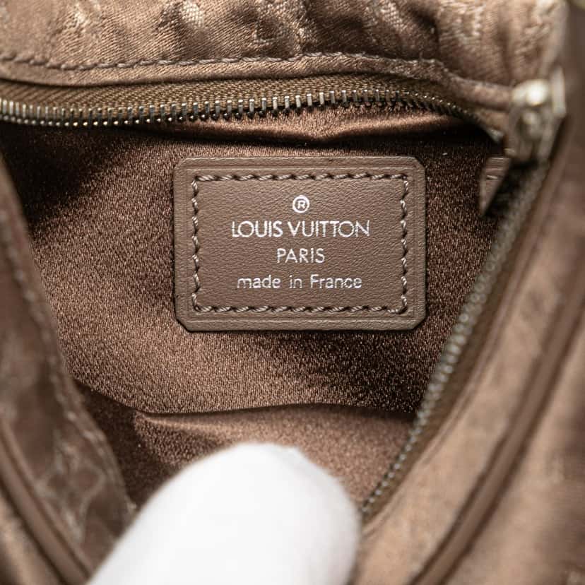 Louis Vuitton Monogram Satin Mini Boulogne Brown Satin Very good condition - Box View