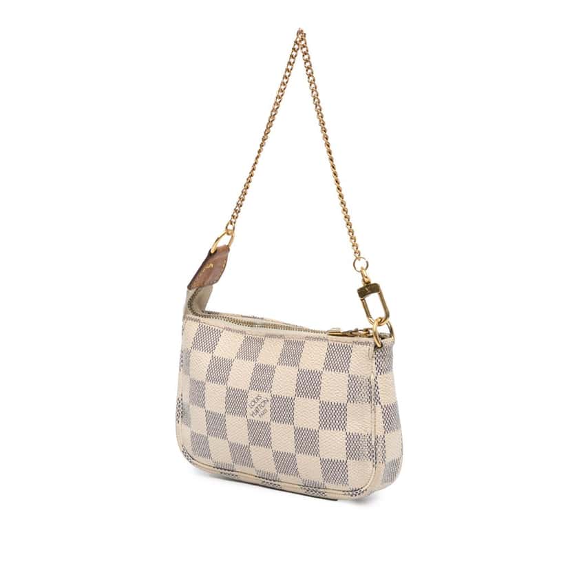 Louis Vuitton Damier Azur Mini Pochette Accessoires White Canvas Good condition - Back View