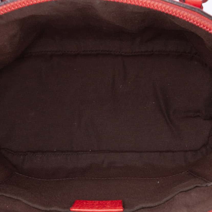 Gucci Mini Leather Web Dome Satchel Red Leather Good condition - Model View