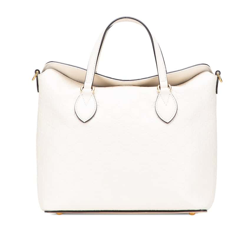 Gucci Guccissima Linea A Fold Over Satchel White Leather Good condition - Front View