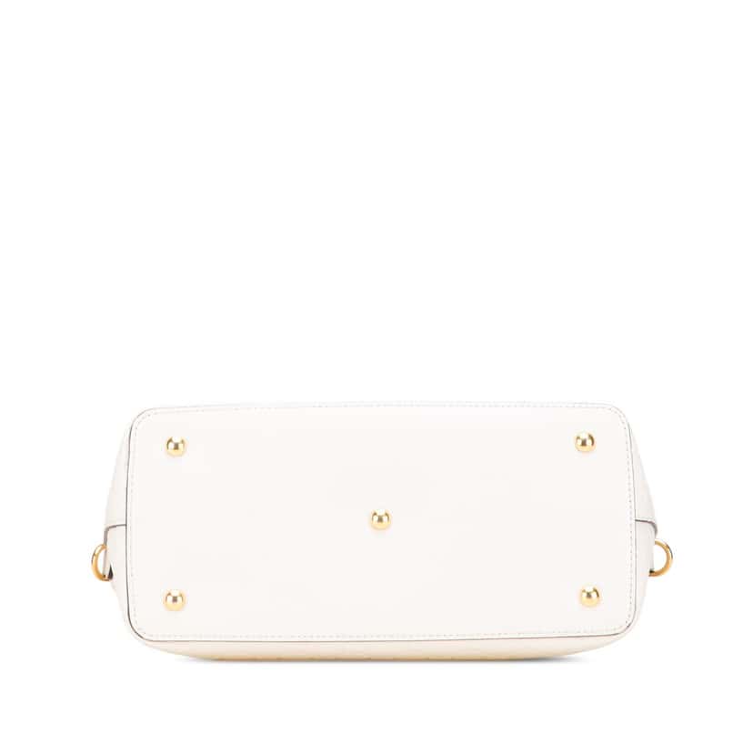 Gucci Guccissima Linea A Fold Over Satchel White Leather Good condition - Inside View
