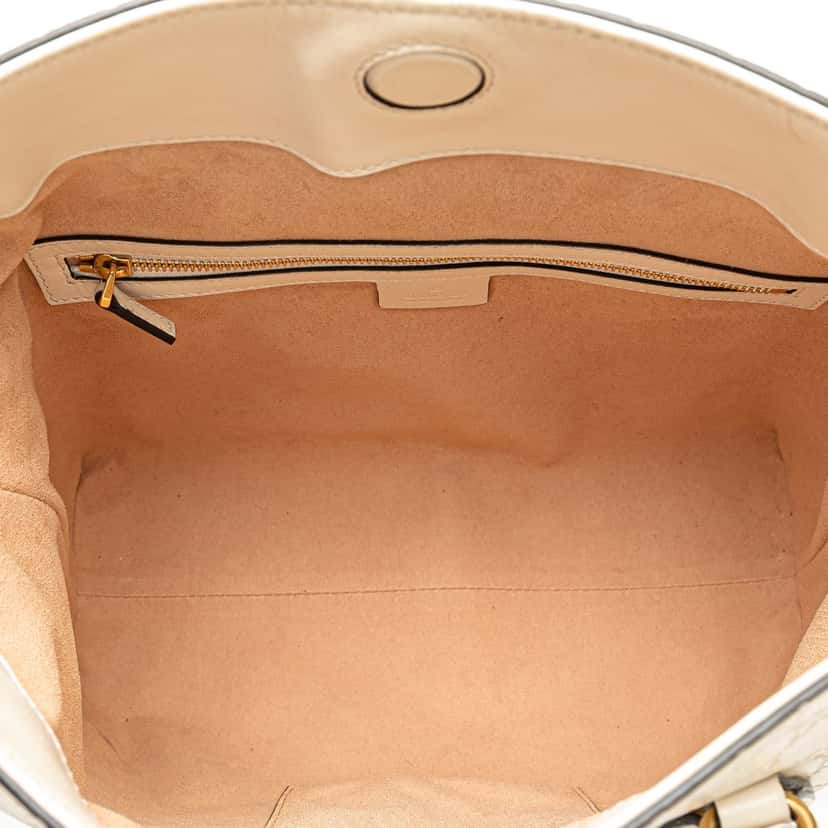 Gucci Guccissima Linea A Fold Over Satchel White Leather Good condition - Model View