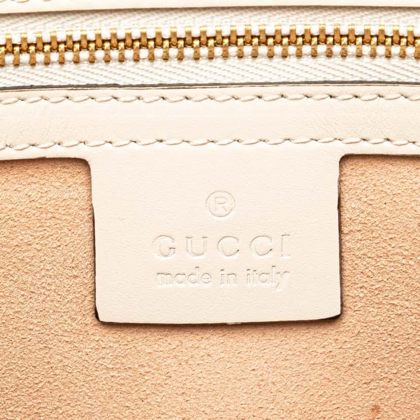 Gucci Guccissima Linea A Fold Over Satchel White Leather Good condition - Box View