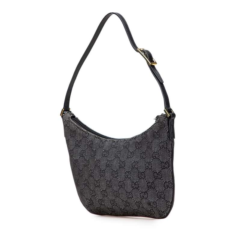Gucci GG Denim Shoulder Bag Grey Denim Good condition - Back View