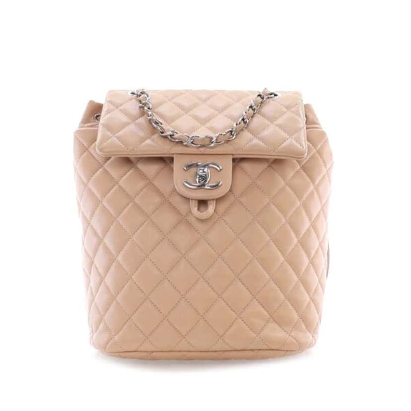 Chanel Small Lambskin Urban Spirit Backpack Brown Leather Good condition - Front View