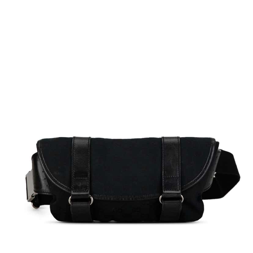 Gucci GG Canvas Belt Bag Black Canvas Good condition - Front View