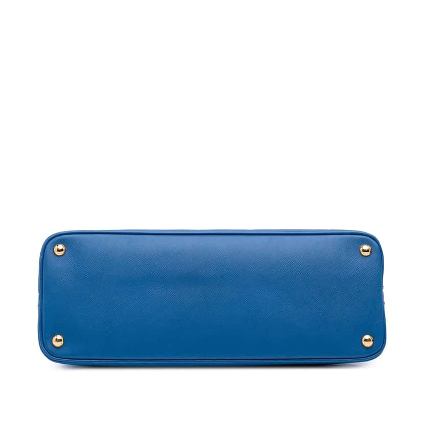 Prada Large Saffiano Lux Promenade Satchel Blue Leather Good condition - Inside View