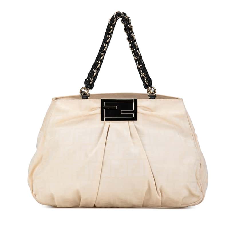 Fendi Large Zucca Canvas Mia Tote Brown Canvas Good condition - Front View