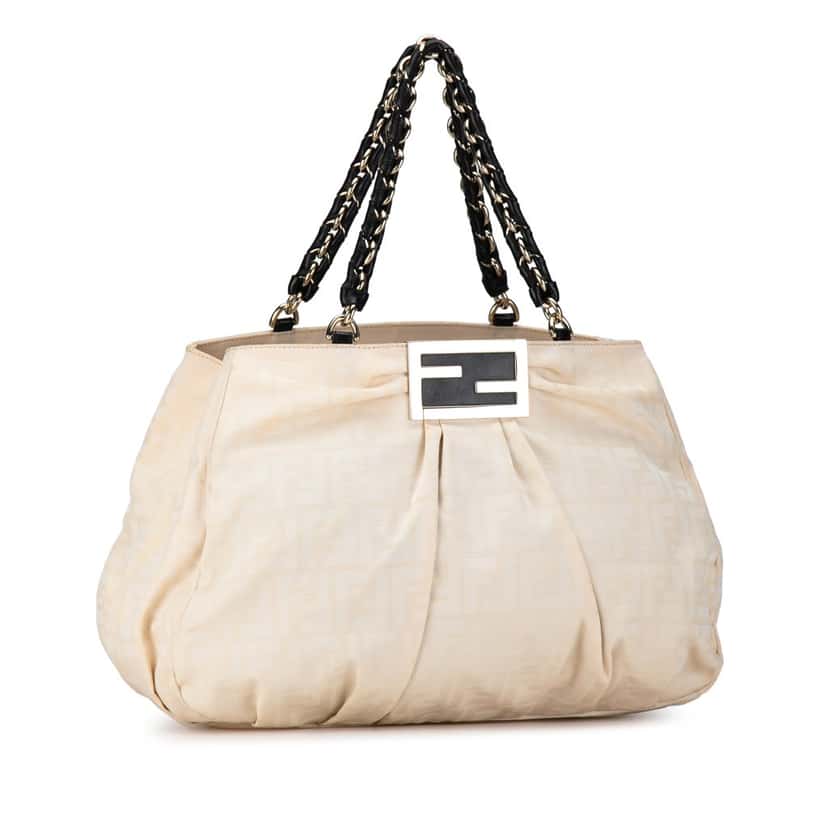 Fendi Large Zucca Canvas Mia Tote Brown Canvas Good condition - Back View