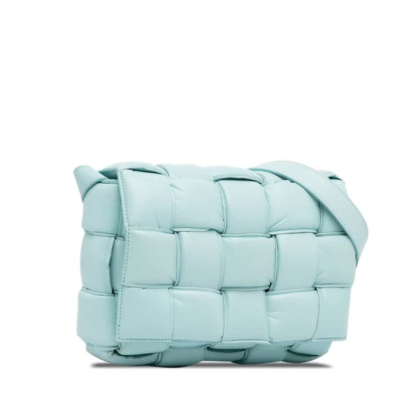 Bottega Veneta Nappa Intrecciato Padded Cassette Crossbody Blue Leather Very good condition - Back View