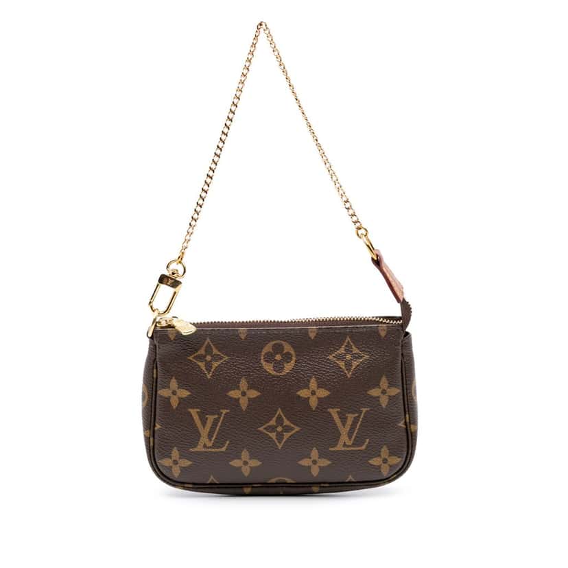 Louis Vuitton Monogram Mini Pochette Accessoires Brown Canvas Fair condition - Front View
