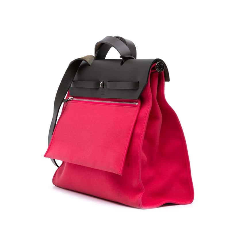 Hermès Toile Herbag Zip 39 Pink Canvas Good condition - Back View