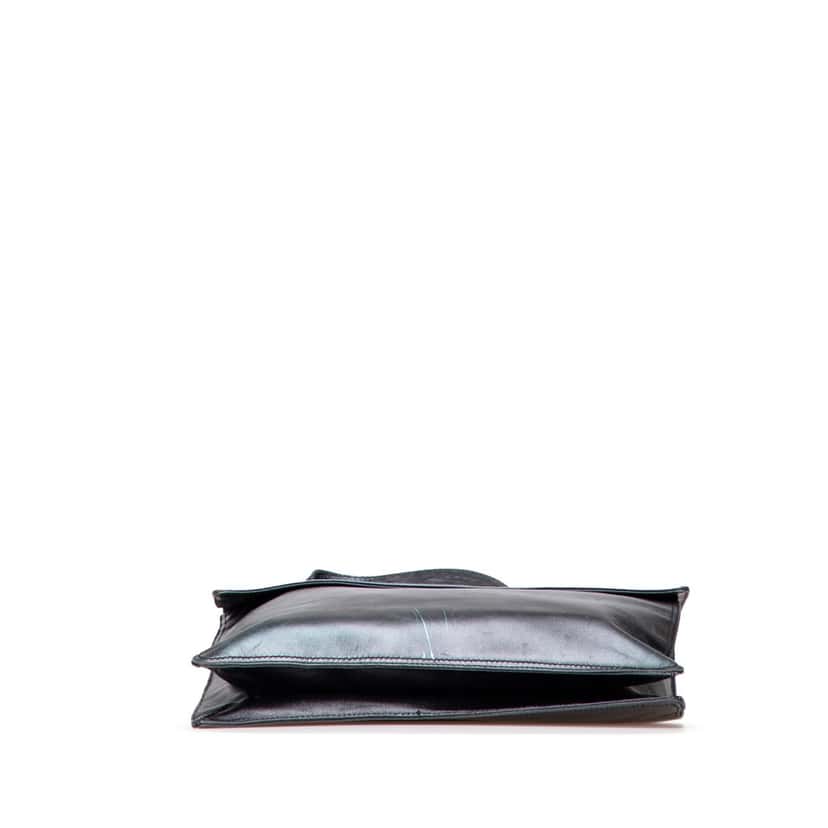 Chanel Lambskin Messenger Bag Black Leather Fair condition - Inside View