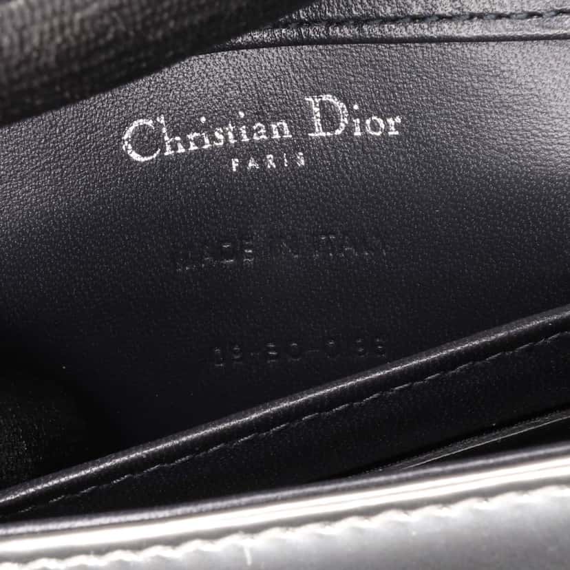 Dior Baby Metallic Patent Microcannage Diorama Flap Silver Leather Good condition - Box View