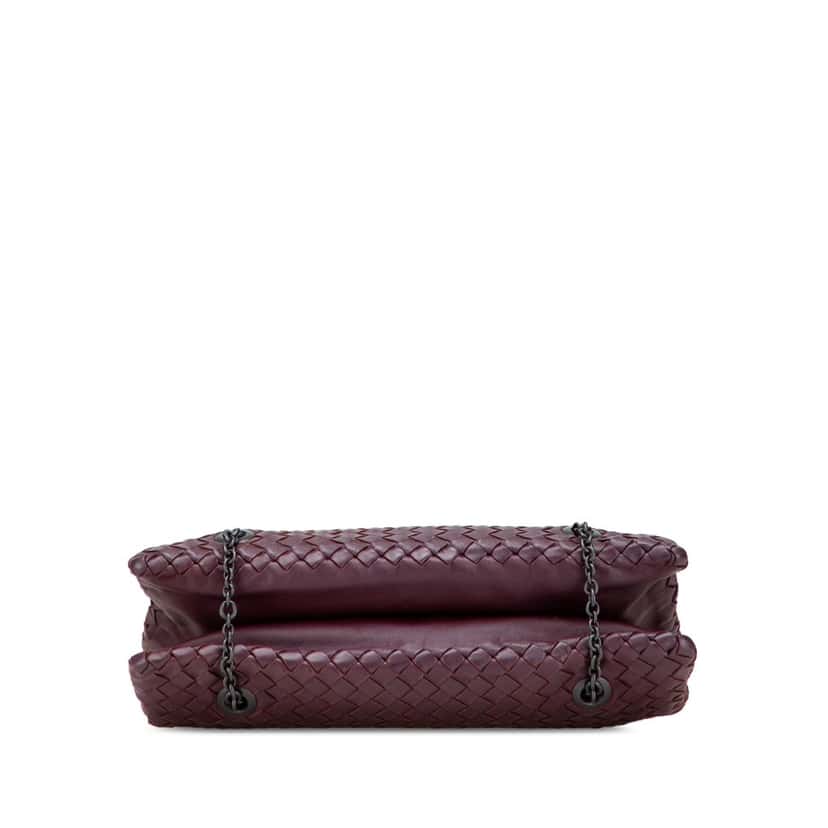 Bottega Veneta Nappa Intrecciato Duo Shoulder Bag Purple Leather Good condition - Inside View