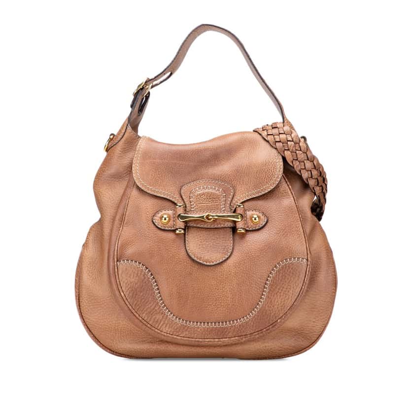 Gucci Large Leather New Pelham Satchel Brown Leather Good condition - Front View
