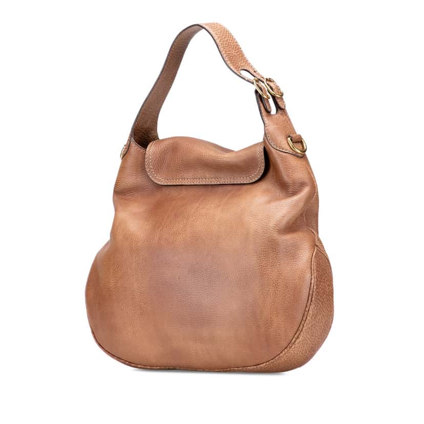 Gucci Large Leather New Pelham Satchel Brown Leather Good condition - Back View