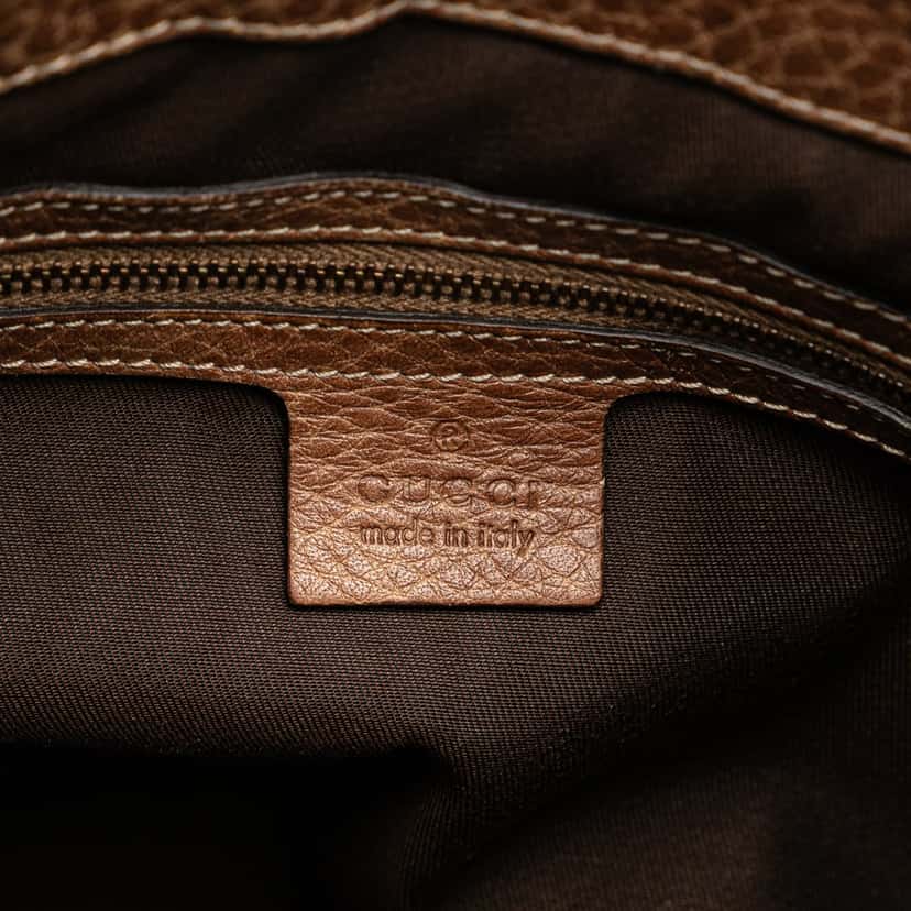 Gucci Large Leather New Pelham Satchel Brown Leather Good condition - Box View