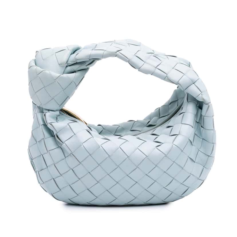 Bottega Veneta Mini Nappa Intrecciato Jodie Blue Leather Good condition - Front View