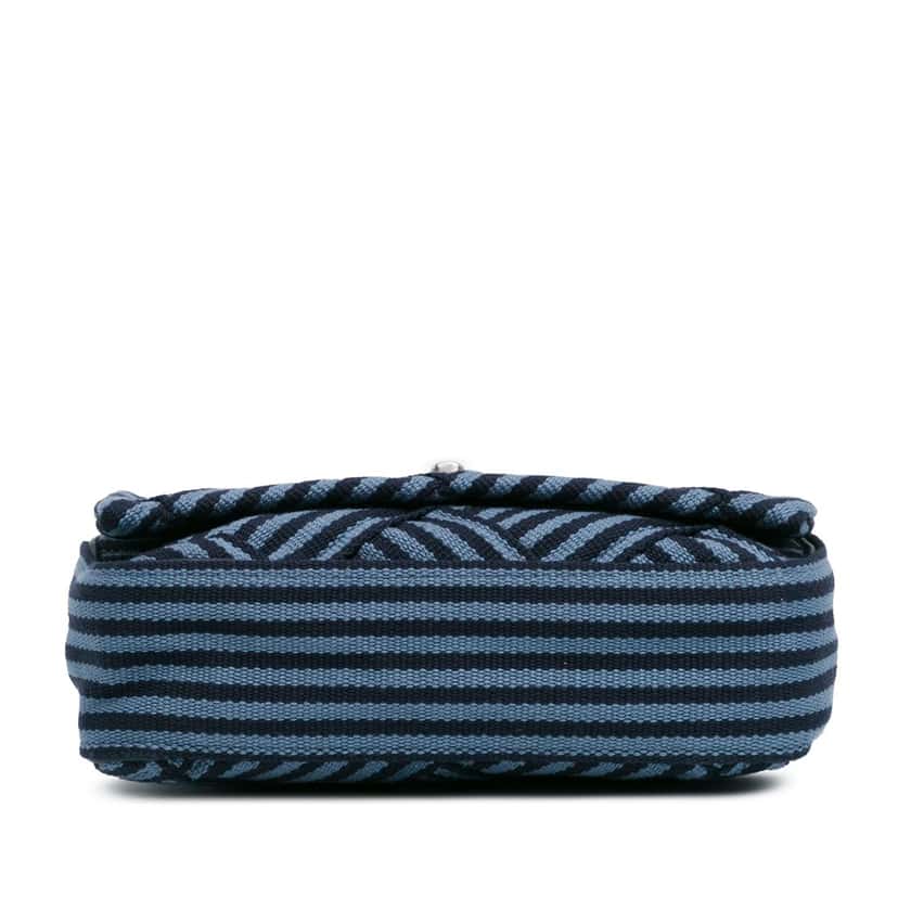 Chanel Canvas Stripe Flap Bag Blue Canvas Good condition - Inside View