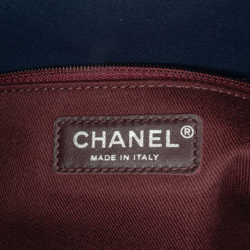 Chanel Canvas Stripe Flap Bag Blue Canvas Good condition - Box View