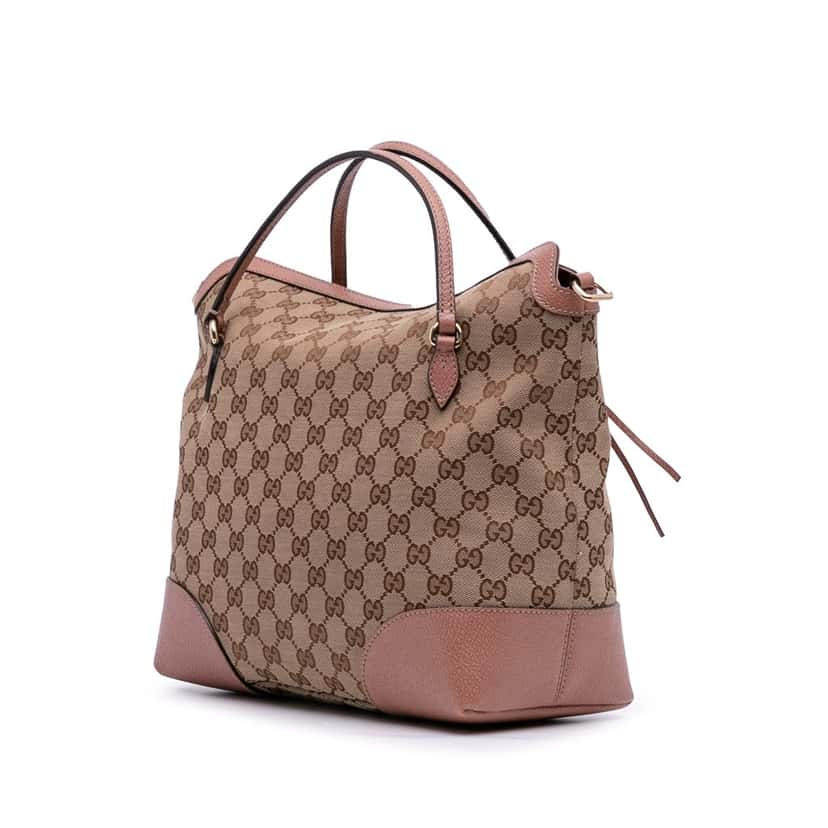 Gucci Medium GG Canvas Bree Satchel Brown Canvas Good condition - Back View