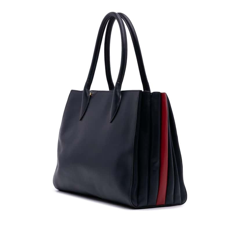 Prada City Calf Bibliotheque Satchel Blue Leather Good condition - Back View