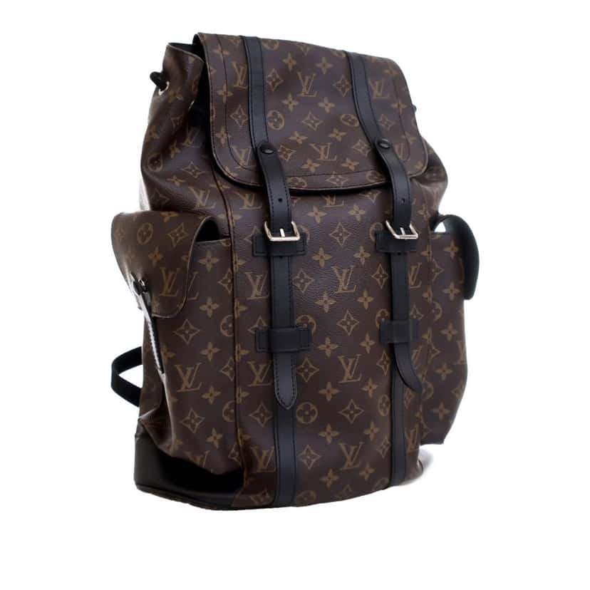 Louis Vuitton Monogram Macassar Christopher Backpack MM Brown Canvas Good condition - Back View