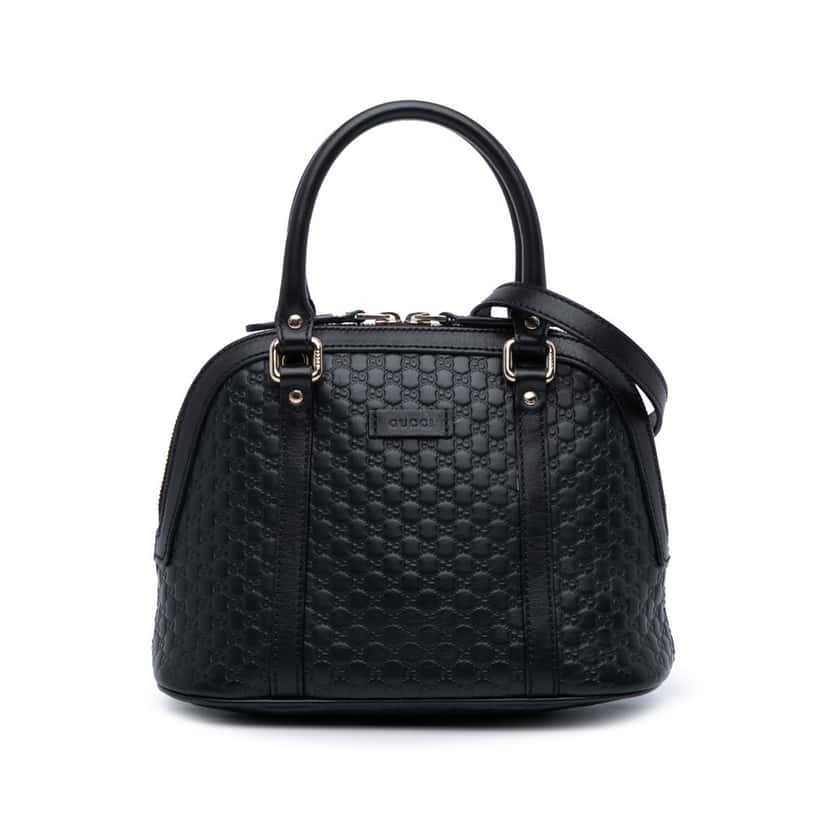 Gucci Mini Microguccissima Dome Satchel Black Leather Good condition - Front View