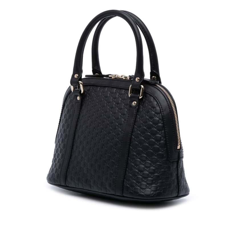Gucci Mini Microguccissima Dome Satchel Black Leather Good condition - Back View