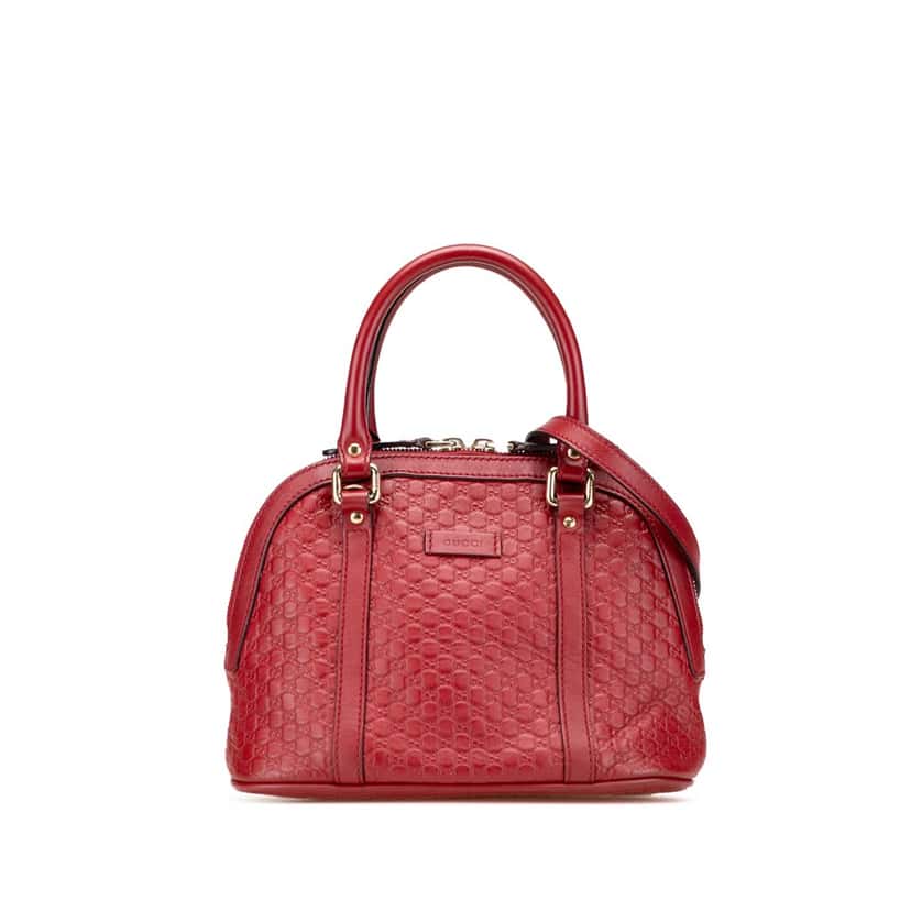 Gucci Mini Microguccissima Dome Satchel Red Leather Very good condition - Front View