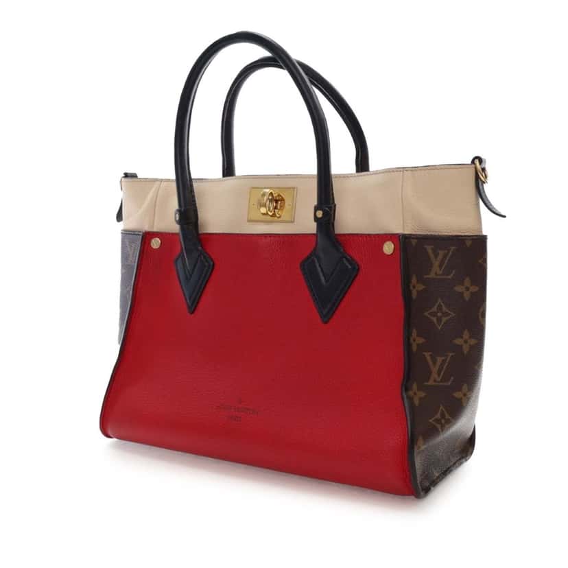Louis Vuitton Monogram On My Side MM Red Leather Good condition - Inside View