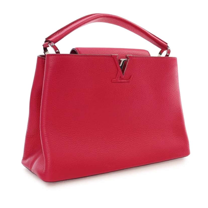 Louis Vuitton Taurillon Capucines MM Red Leather Good condition - Back View