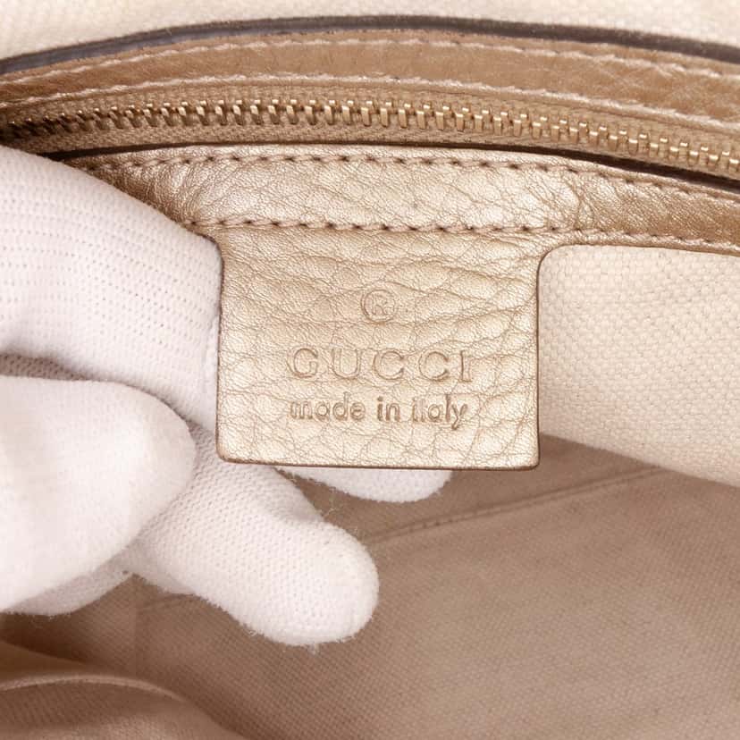 Gucci Leather Bella Satchel Gold Leather Good condition - Box View