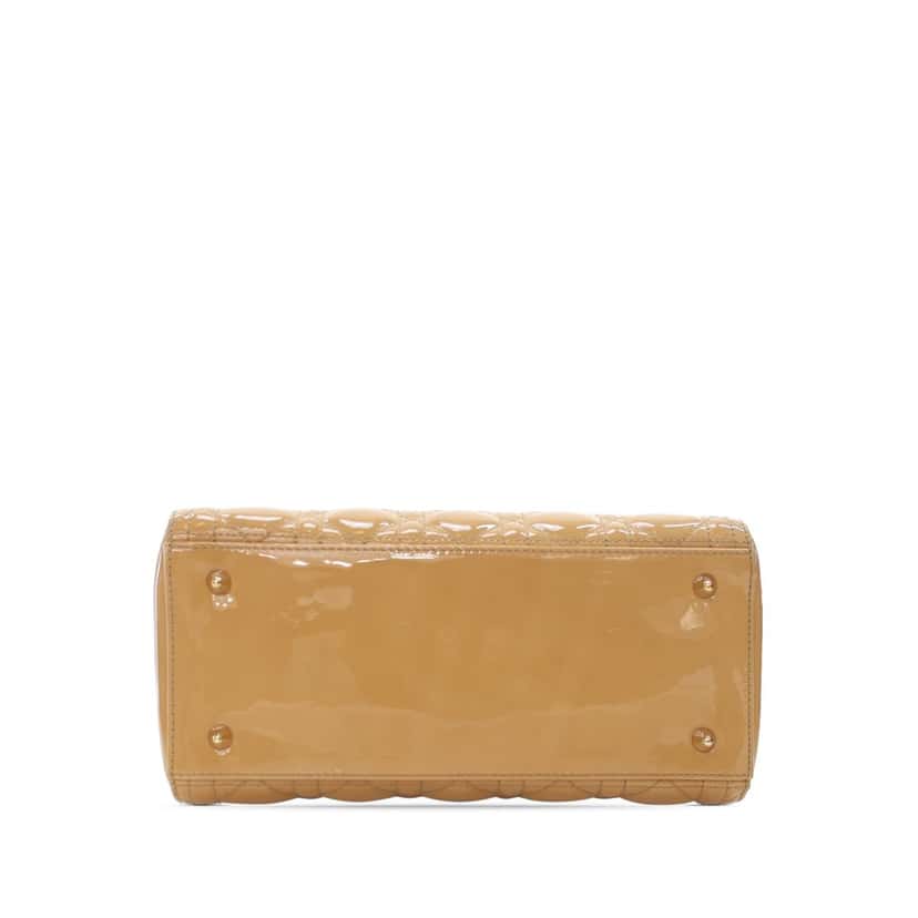 Dior Medium Patent Cannage Lady Dior Brown Leather Good condition - Inside View